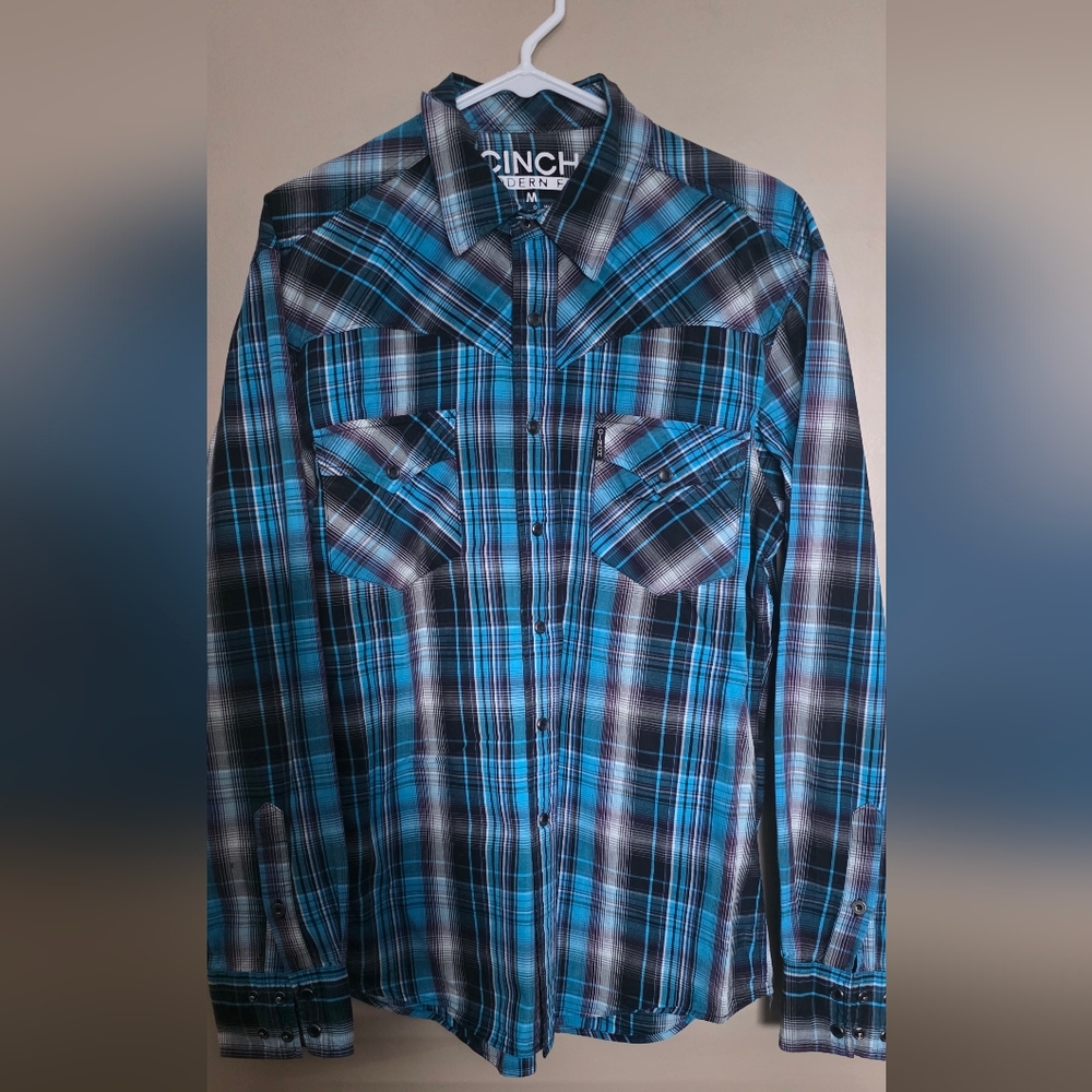 Cinch Blue Plaid Western Shirt